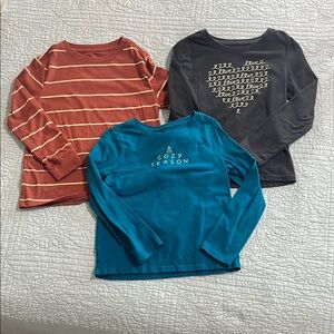 Cat & Jack Long Sleeve Tees - Rust, Teal, Gray